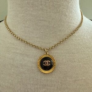 Iconic necklace made from vintage Chanel button by Phillip Allen Hefner